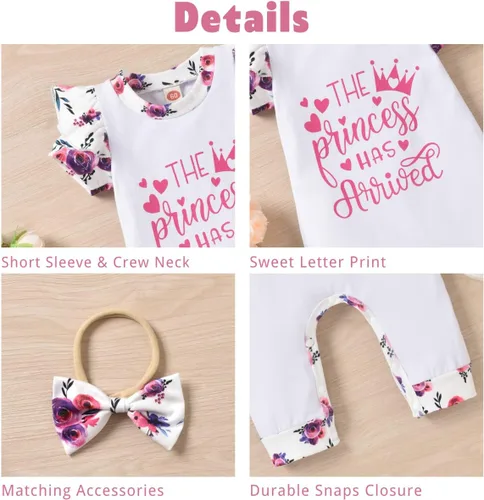Miniatura 3 de Aalizzwell Ropa de verano con diadema para bebé niña