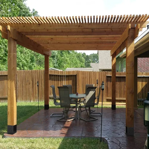 Miniatura 7 de Base de poste de 4 x 4, 8 piezas (tamaño interior de 3.5 x 3.5 pulgadas), soporte de poste de pérgola para valla de madera, anclaje de poste