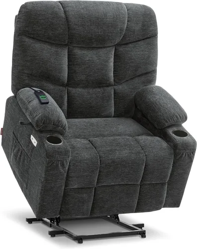 Miniatura 25 de MCombo Silla reclinable Power Lift con reposapiés extendido para personas mayores, tela 7287 (marrón, mediano)