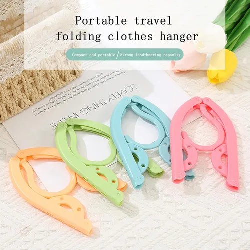 Miniatura 3 de Perchas de viaje plegables y portátiles, perchas de plástico plegables para ropa que ahorran espacio para viajes de negocios, 12 unidades Colorido
