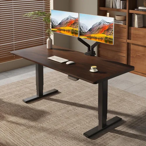 Miniatura 18 de FLEXISPOT E6 MAX - Escritorio de pie de 3 etapas de madera maciza con doble motor de 48 x 24 pulgadas, capacidad de peso de 330 libras, escritorio