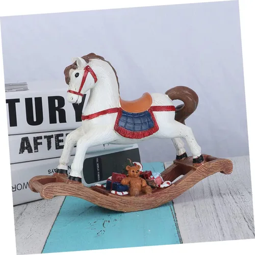 Miniatura 3 de Escultura de caballo de resina, adorno de caballo de Troya de Navidad, adornos de vacaciones, decoraciones para salas de casa, figura de caballo