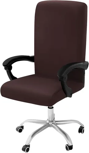 Miniatura 37 de Smiry - Fundas elásticas impresas para silla de oficina de computadora, fundas para sillas giratorias universales de escritorio, extraíbles, Negro