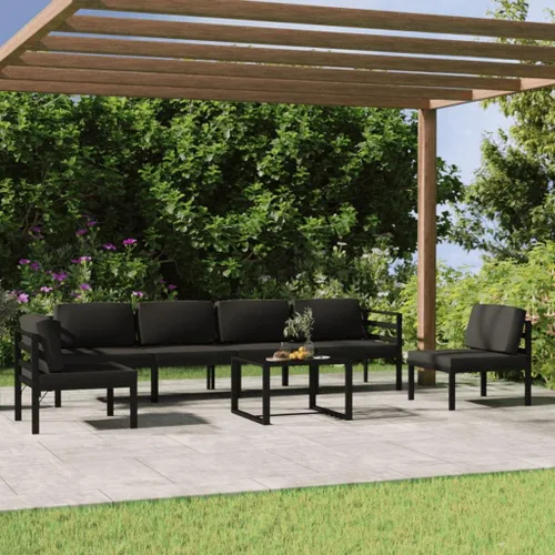 Miniatura 14 de Juego de 7 piezas para patio con cojines, sofá al aire libre, juego de bar de patio, muebles modernos para exteriores, banco de comedor