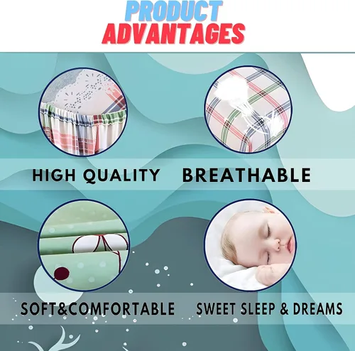 Miniatura 6 de Dolphin Sheets - Juego de sábanas de 4 piezas con estampado de animales marinos ondulados, sábanas y fundas de almohada, sábana bajera ajustable