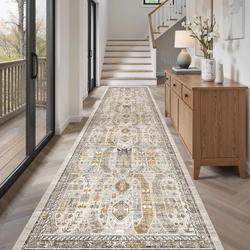 Miniatura 101 de Madane Tapete lavable de 2 x 10 pies para pasillo, cocina, recibidor, clásico, suave, antideslizante para interiores, casa de campo, baño, sala
