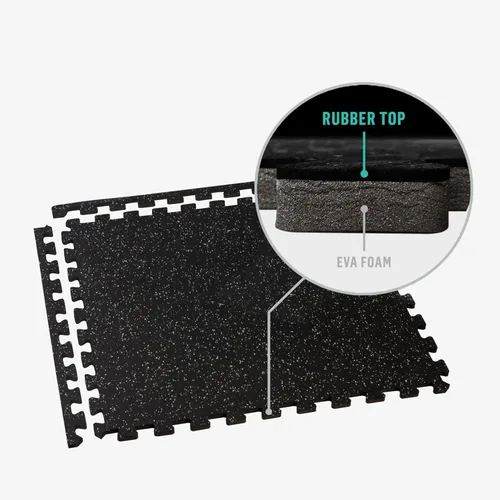 Miniatura 5 de Velotas 3/8-Inch Thick Interlocking Foam Tiles with Rubber Top - Personal Fitness Mat, EVA Foam Puzzle Floor Tiles, for Home Gym Workouts Mancha