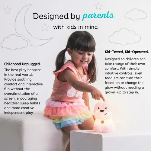 Miniatura 9 de Lumipets Pepper The Puppy Dog - Luz nocturna de silicona blanda para niños Bonita luz nocturna con control remoto y control táctil