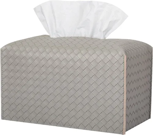 Miniatura 20 de Funda para caja de pañuelos de piel sintética, estuche cuadrado para pañuelos faciales, dispensador de papel facial para baño, encimera de tocador