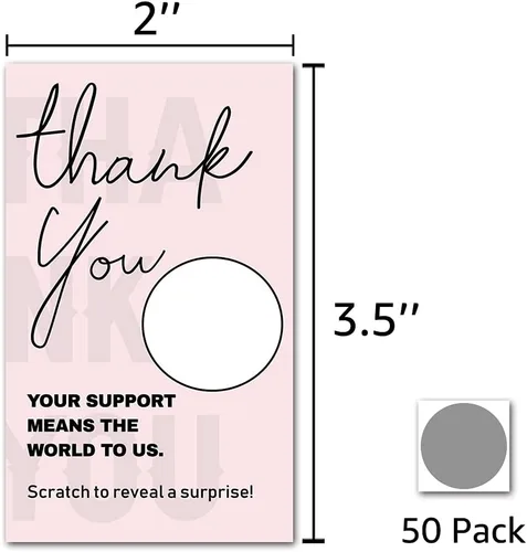 Miniatura 2 de 50 tarjetas de regalo en blanco para raspar para restaurantes de pequeñas empresas, spa, belleza, peluquería, Navidad, cumpleaños, vacaciones, boda