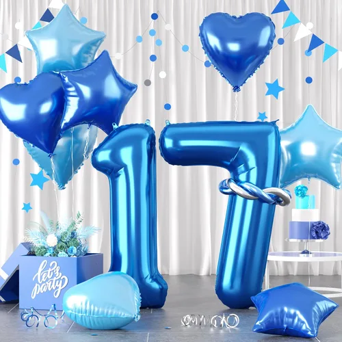 Miniatura 53 de Globos dorados de color champán con el número 11, globos de oro claro, globo de aluminio dorado con forma de corazón con estrella y globo largo