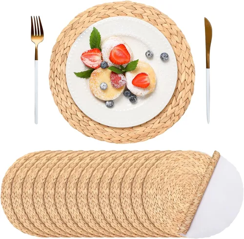 Miniatura 8 de Sinmoe Paquete de 100 manteles individuales desechables de papel a granel de 13 pulgadas, tapete para colocar platos para fiestas, para cenas