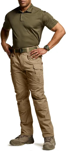 Miniatura 103 de CQR – Pantalones tácticos elásticos tipo cargo para hombre, resistentes al agua, de tela ripstop (antidesgarros), ligeros, ideales para uso diario