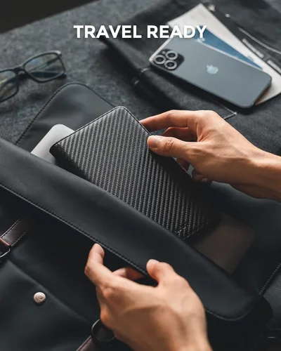 Miniatura 5 de VULKIT Cartera para pasaporte, cartera de viaje con bloqueo RFID para hombres y mujeres