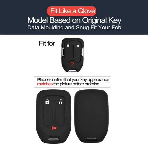 Miniatura 2 de 2 piezas compatibles con GMC Acadia Terrain Sierra 1500 2500 HD 3500 HD 3500 HD, funda protectora de llavero sin llave, control remoto inteligente