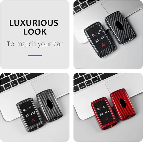 Miniatura 6 de T-carbon - Funda para llavero compatible con Land Rover, Funda protectora para llavero de fibra de vidrio real compatible con Jaguar Defender 110S