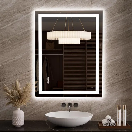 Miniatura 57 de LOAAO Espejo de Baño LED de 40"X32" con Luces, Antivaho, Regulable, Retroiluminación RGB + Iluminación Frontal, Espejo de Tocador de Baño