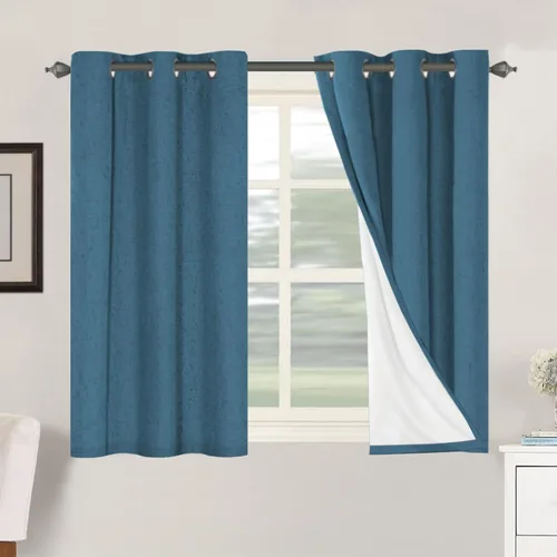 Miniatura 192 de H.VERSAILTEX Cortinas opacas de lino de 72 pulgadas de largo, 100% absolutamente opacas, con aislamiento térmico, con textura de lino, cortinas