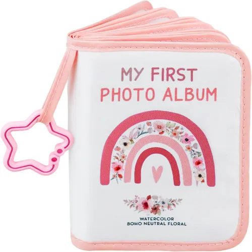 Miniatura 7 de Primer álbum de fotos para bebés, libro de fotos de tela suave con capacidad para 17 fotos (4 x 6 pulgadas), regalo familiar para recién nacidos