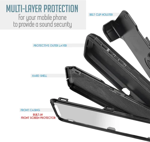 Miniatura 7 de Customerfirst for for Boost Mobile Celero 5G+ Plus 2023, funda resistente a prueba de golpes con funda de clip para cinturón con protector