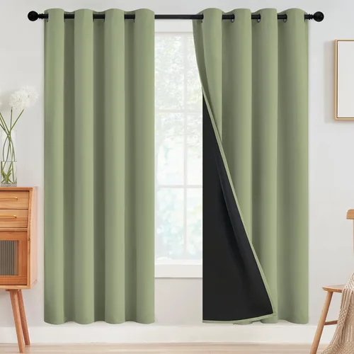 Miniatura 102 de SimpleHome - Cortinas opacas 100% para recámara, cortinas de ventana con ojales beige, con aislamiento térmico, cortinas de oscurecimiento