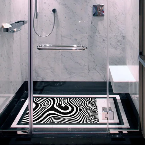 Miniatura 6 de Tapetes de baño y ducha, tapete de baño antideslizante con agujeros de drenaje y ventosas para suelo de baño, 15.1 x 26.8 pulgadas