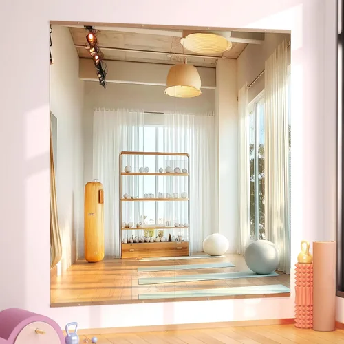 Miniatura 20 de Hasipu 3 piezas de espejos para gimnasio en casa de 48''x24'', espejos grandes de cuerpo entero montados en la pared para yoga, baile, fitness