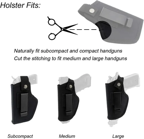 Miniatura 2 de Funda de transporte oculta para mano derecha e izquierda, se adapta a pistolas subcompactas y grandes