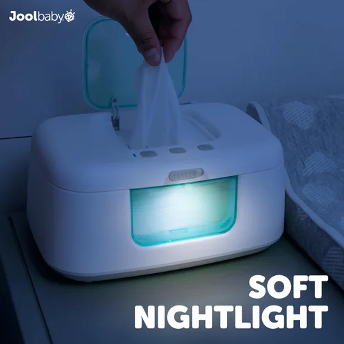 Miniatura 6 de Jool Baby TinyBums - Calentador y dispensador de toallitas para bebés con luz LED cambiante e interruptor de encendido/apagado (aguamarina)