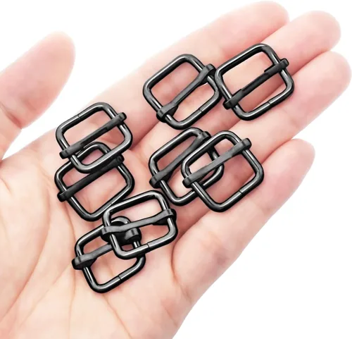 Miniatura 14 de CooBigo Paquete de 25 hebillas deslizantes ajustables de metal de 1 pulgada, ajustador rectangular Tri-Glide, deslizador de correa de tirantes