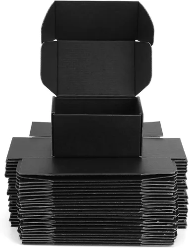 Cajas de envío pequeñas de 6 x 4 x 3 pulgadas, cajas de cartón corrugado negro (paquete de 20) para correo, embalaje, pequeñas empresas y embalaje