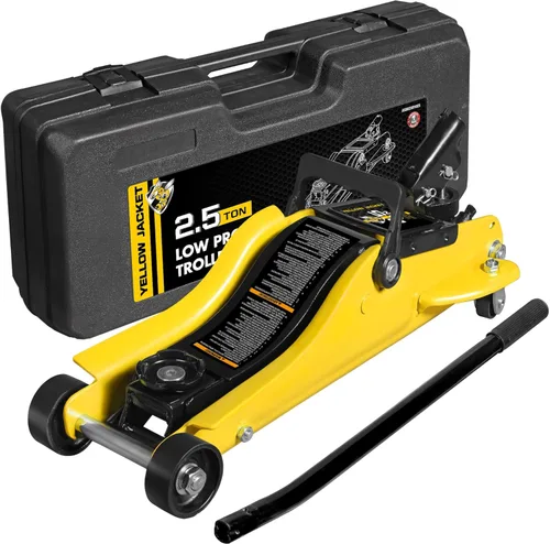 Miniatura 8 de YELLOW JACKET Gato hidráulico de piso de perfil bajo para carro de 2.5 toneladas con bomba de elevación de pistón único, capacidad de 5500 libras