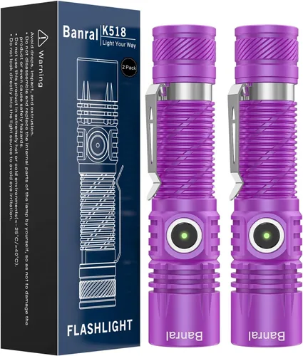 Linternas tácticas recargables, linterna LED USB-C mini pequeña de alto lúmen, linterna EDC compacta, 4 modos y función de memoria, luces de