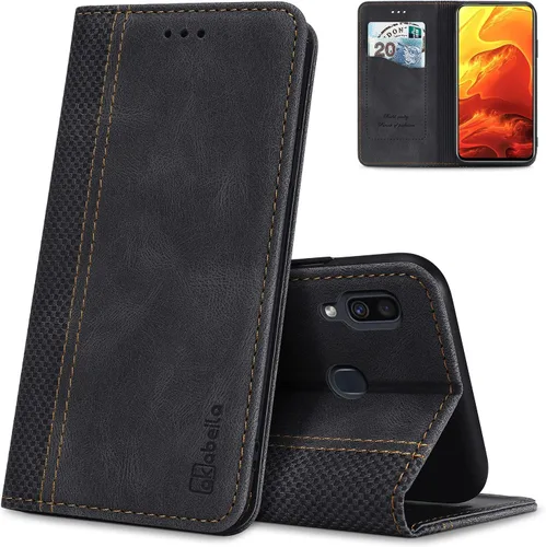 Miniatura 15 de AKABEILA Para Samsung A5 2017 Cartera Funda de Tarjeta de Crédito Titular Cierre Magnético Kickstand PU Cuero A Prueba de Golpes Flip Folio Libro