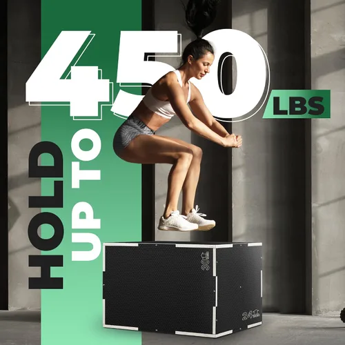 Miniatura 5 de Yes4All Caja Pliométrica de Madera Antideslizante 3 en 1, Caja de Paso para Entrenamiento, Caja de Salto Pliométrica para Saltar, Brincar