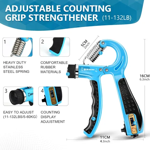 Miniatura 3 de Kit de entrenamiento de fuerza de agarre de 13 piezas, fortalecedor de agarre de mano, fortalecedor de antebrazo, fortalecedor de dedos, ejercitador