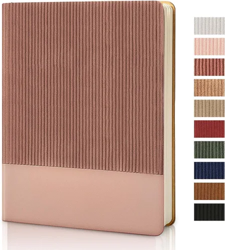 Miniatura 34 de Cuaderno con Líneas para Trabajo, Cuaderno de Notas con Rayas Universitarias 5.79"x8.27" A5 Cuero PU para Escritura Diaria 216 Páginas para Mujeres