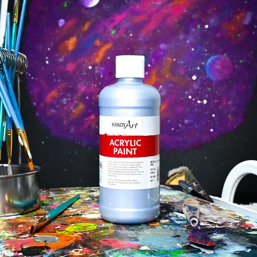 Miniatura 2 de Pintura acrílica para estudiantes, artesanías de 16 onzas. Plateado metálico