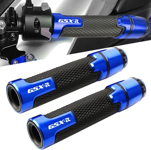 Miniatura 9 de 2 piezas de juego de extremos de empuñadura de manillar de motocicleta, compatible con Suzuki GSXR GSX-R GSXS 600 750 1000 (22mm 7/8" - Rojo)