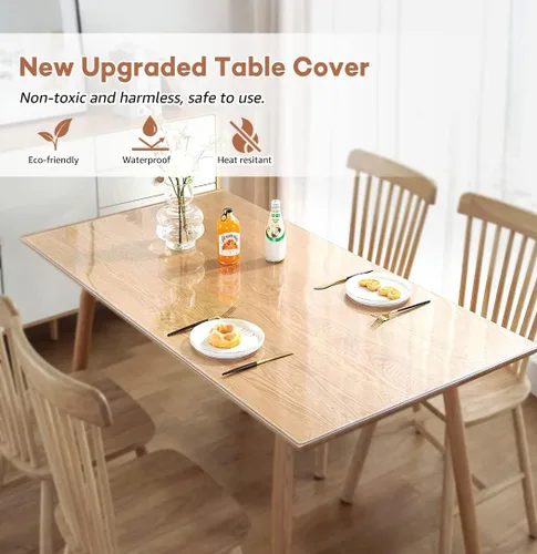 Miniatura 2 de RostiKong Protector de escritorio transparente de 20 x 36 pulgadas, almohadilla protectora para mesa, forro protector rectangular de plástico