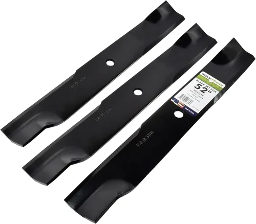 Miniatura 8 de MaxPower 561145B Juego de 3 cuchillas para cortacéspedes Hustler de 52 pulgadas. Sustituye al OEM # 795526, 603995, 783753, 787721, 30227-52X