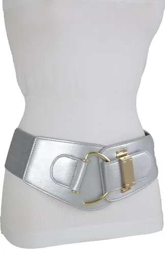 Miniatura 53 de TFJ - Cinturón ancho de moda para mujer, cintura alta, hebilla de gancho de metal dorado, talla XS, S, M, L, XL