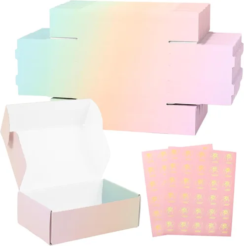 Miniatura 16 de Cajas de envío pequeñas de 6 x 4 x 2 pulgadas para pequeñas empresas, paquete de 30 cajas de correo moradas, caja de embalaje de cartón corrugado