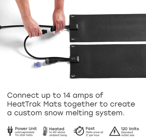 HeatTrak Alfombrillas térmicas para derretir la nieve, tapetes térmicos para exteriores para pasillos, tapetes eléctricos para derretir nieve para