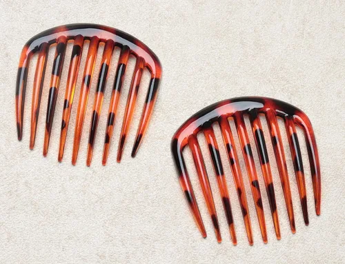 2 piezas de 9 dientes de pelo lateral peine lateral 3.0 x 2.9 in vintage plástico torcido clips decorativos franceses peines para mujeres nupciales