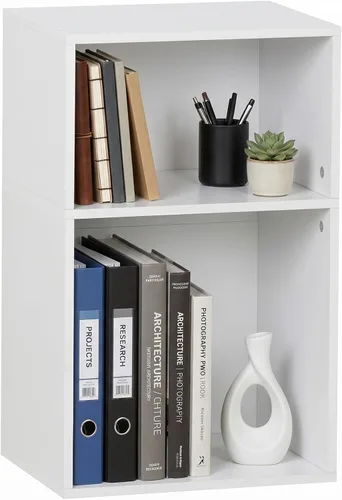 Miniatura 19 de YAHARBO Estantería de 2 cubos, soporte para tocadiscos negro con almacenamiento de vinilo de hasta 100 álbumes, estante horizontal para libros