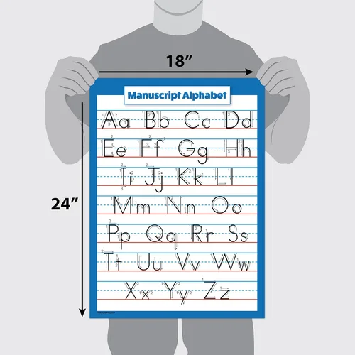 Miniatura 3 de Palace Learning ABC Alphabet - Carta cursiva y póster manuscrito - Juego de 2 carteles laminados (laminado de 18 x 24 pulgadas)