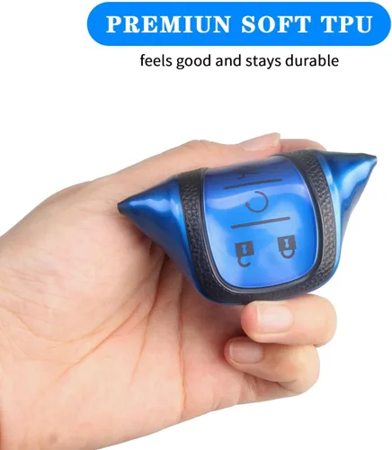 Miniatura 3 de MILD EAST Funda para llavero Chevy, funda de 5 botones para Chevrolet Equinox Malibu Trailblazer Traverse Volt Bolt 2020 2019 2018 2017 2016, azul