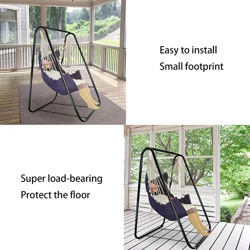 Miniatura 4 de Soporte para silla de hamaca, soporte de hamaca de acero resistente, soporte de columpio resistente multiusos para jardín al aire libre, patio
