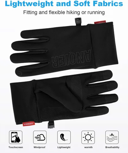 Miniatura 2 de LANYI Guantes de invierno para correr, ligeros, con pantalla táctil, antideslizantes, resistentes al viento, guantes de ciclismo, trabajo, guantes